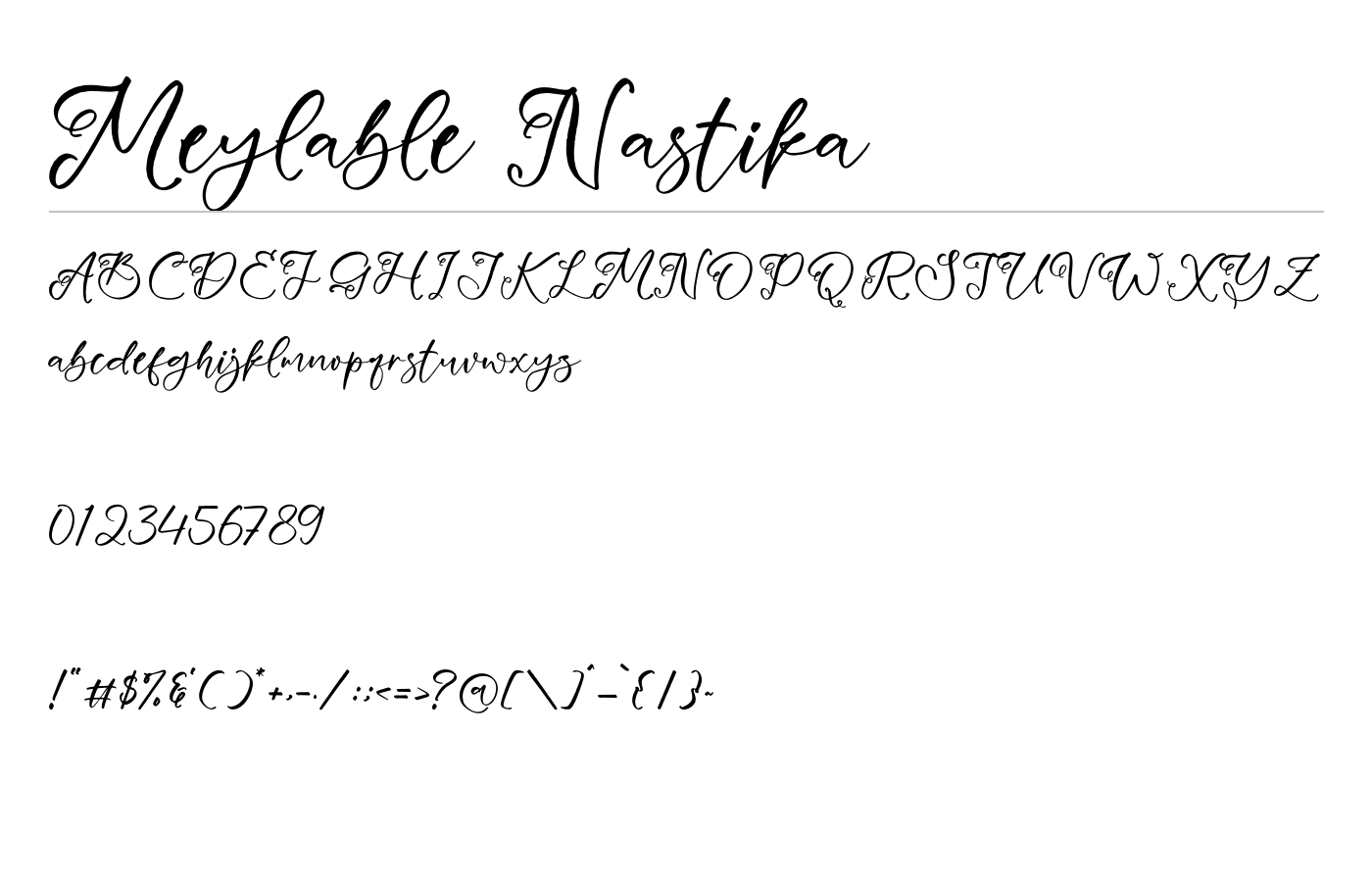Meylable Nastika Font preview