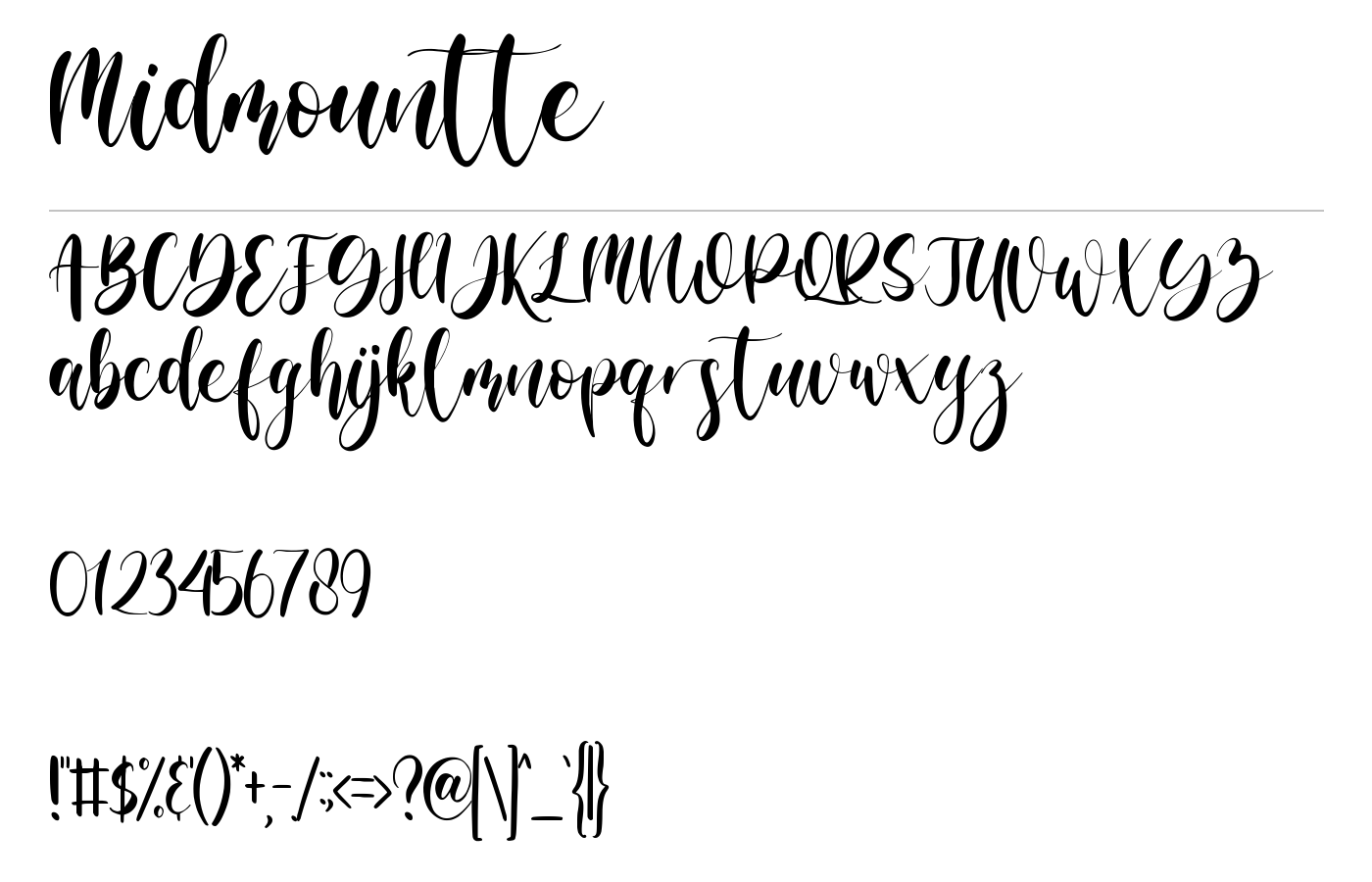 Midmountte Font preview