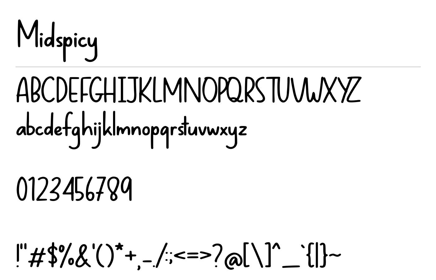 Midspicy Font preview