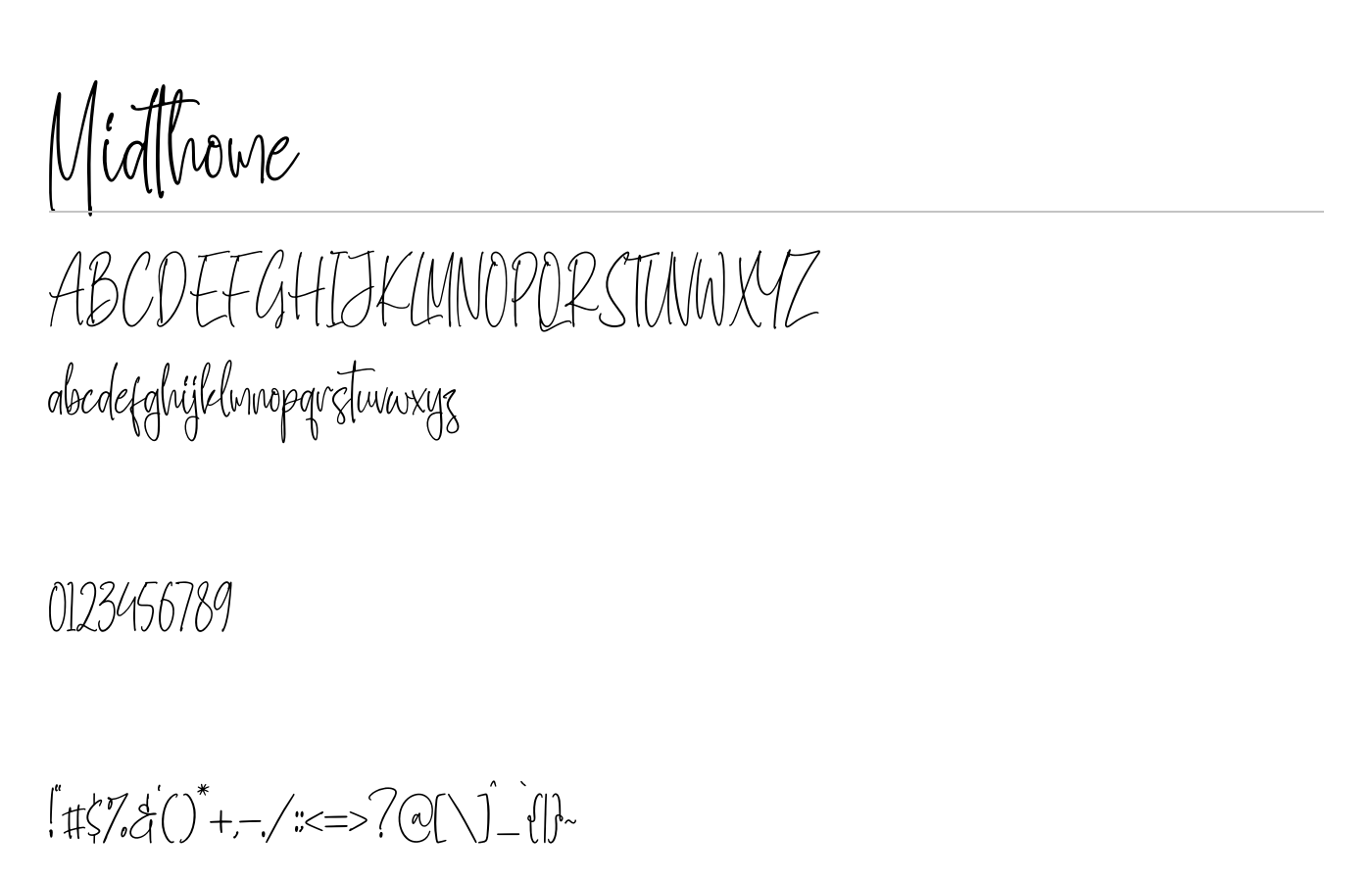 Midthome Font preview