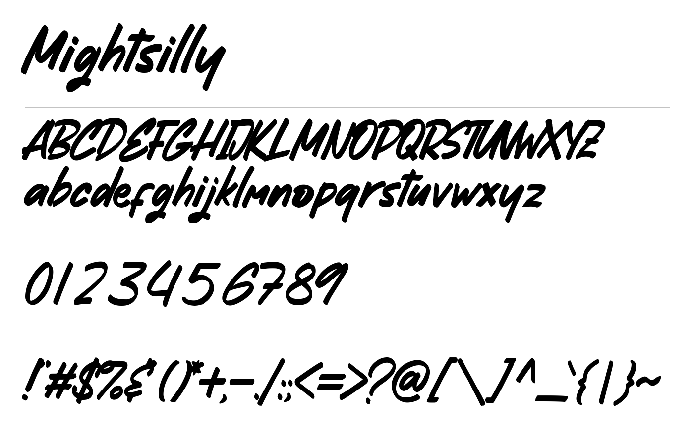 Mightsilly Font preview