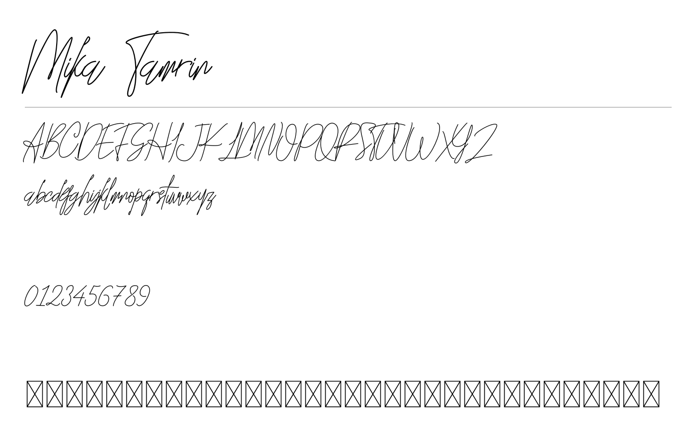 Mika Tamrin Font preview