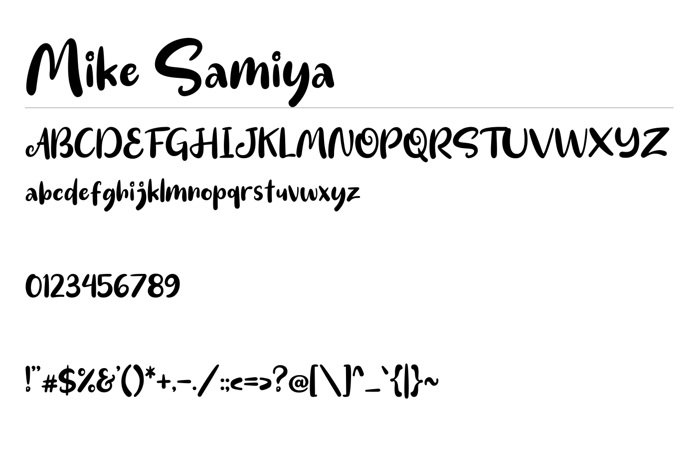 Mike Samiya Font preview