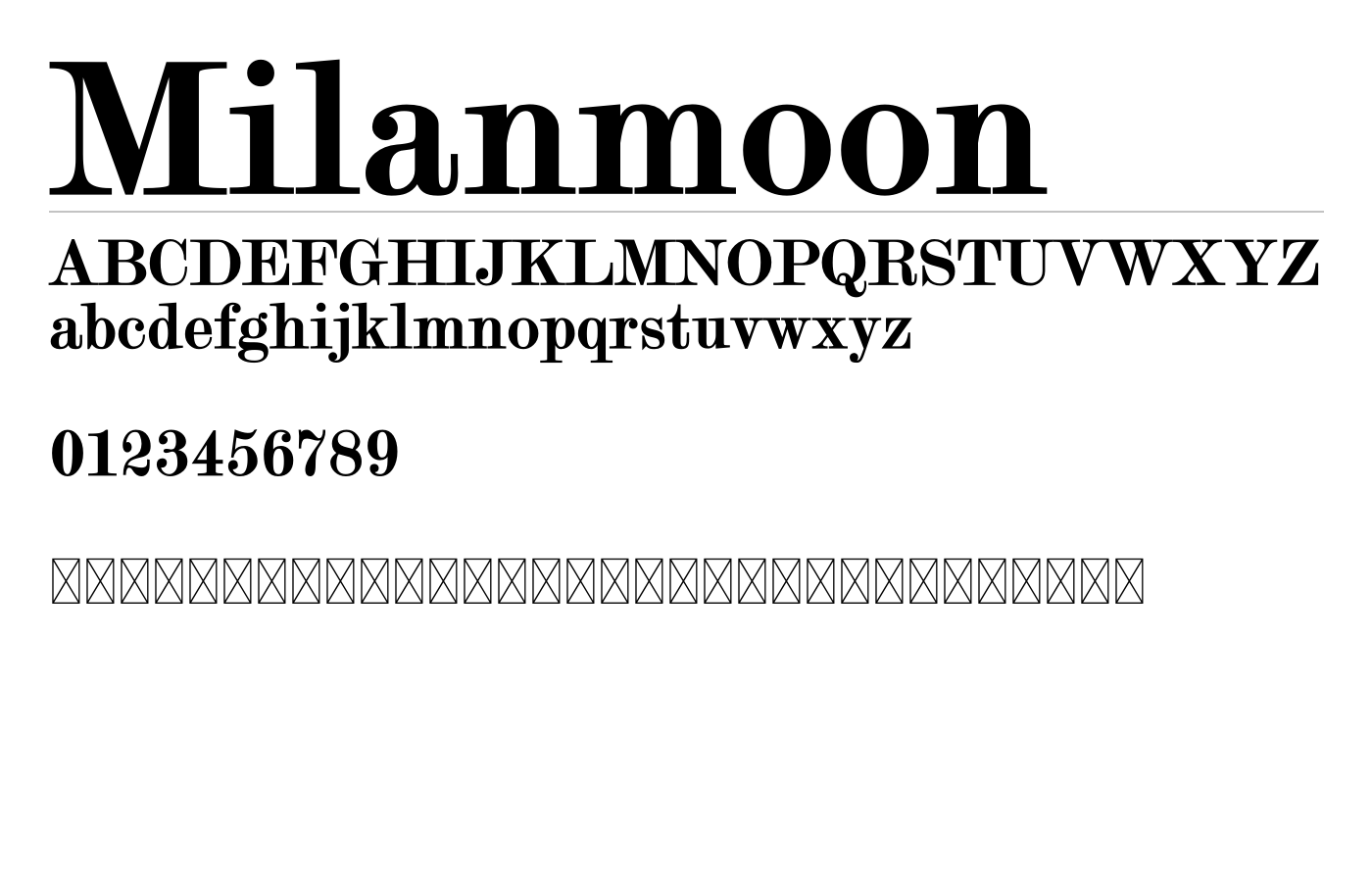 Milanmoon Font preview