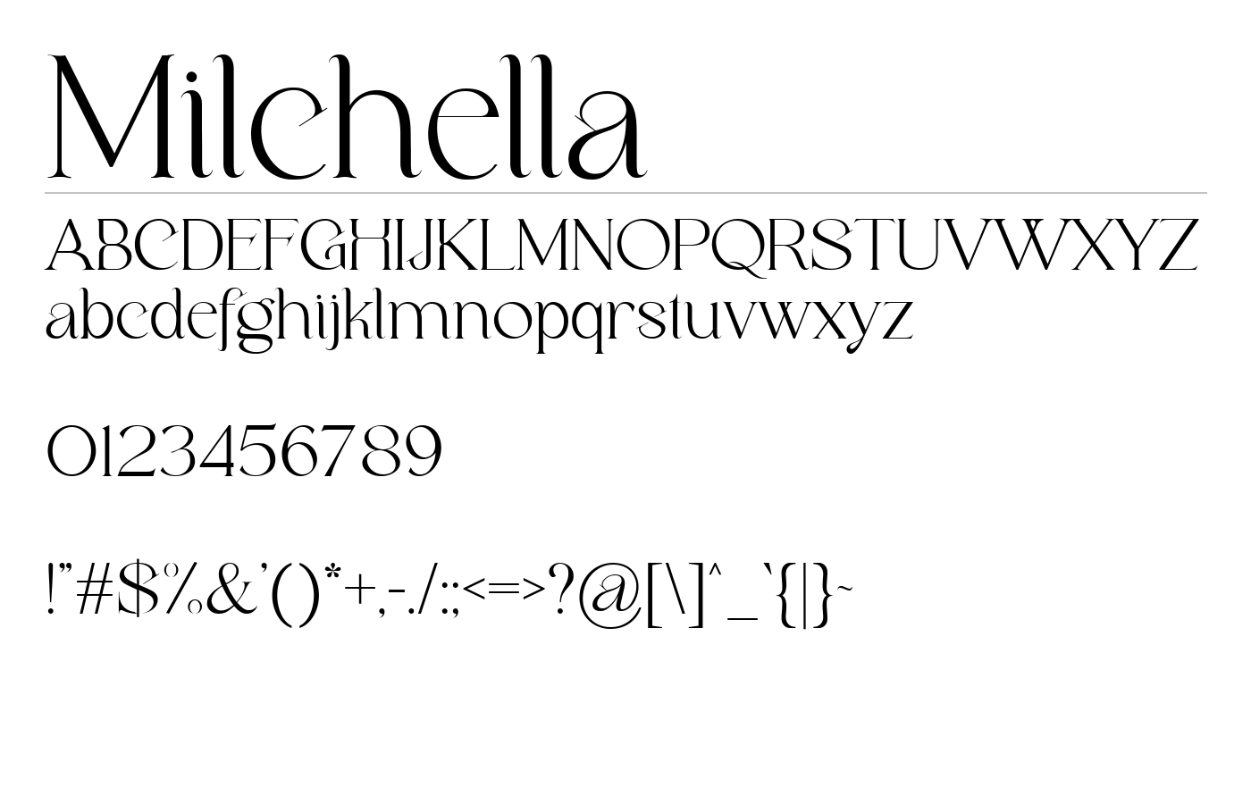 Milchella Font preview