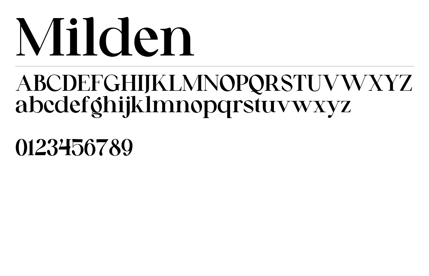 Milden Font preview