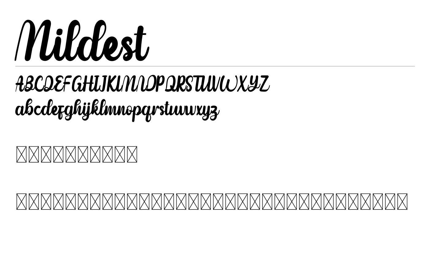 Mildest Font preview