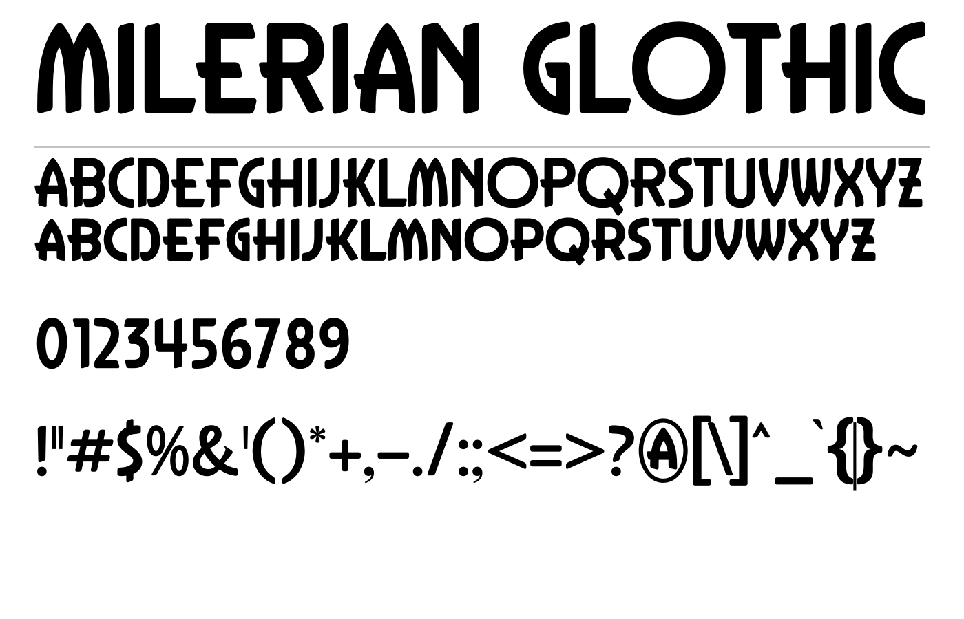 Milerian Glothic Font preview