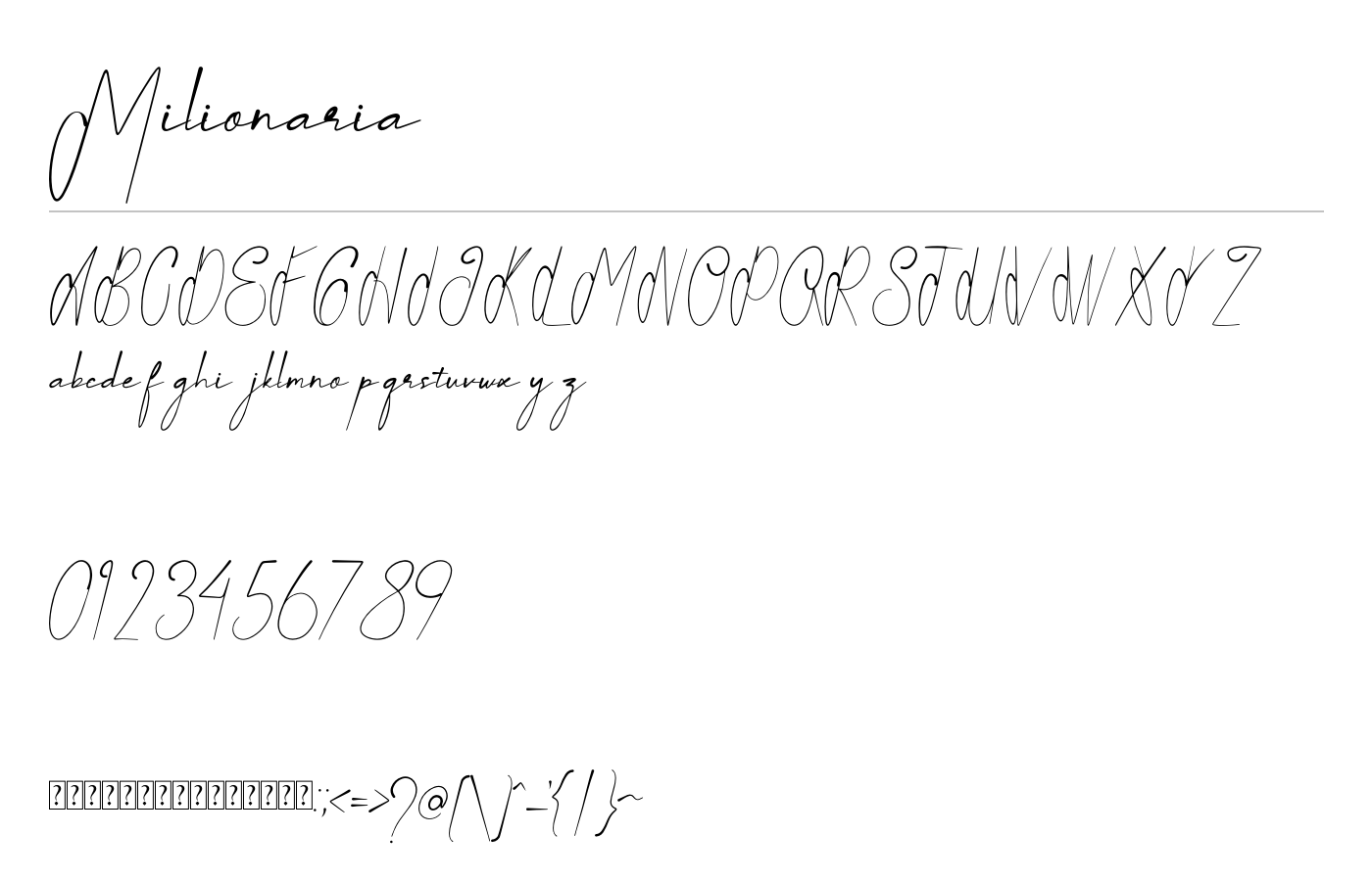 Milionaria Font preview