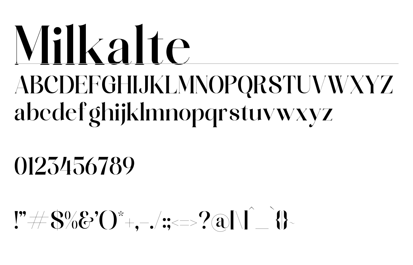 Milkalte Font preview