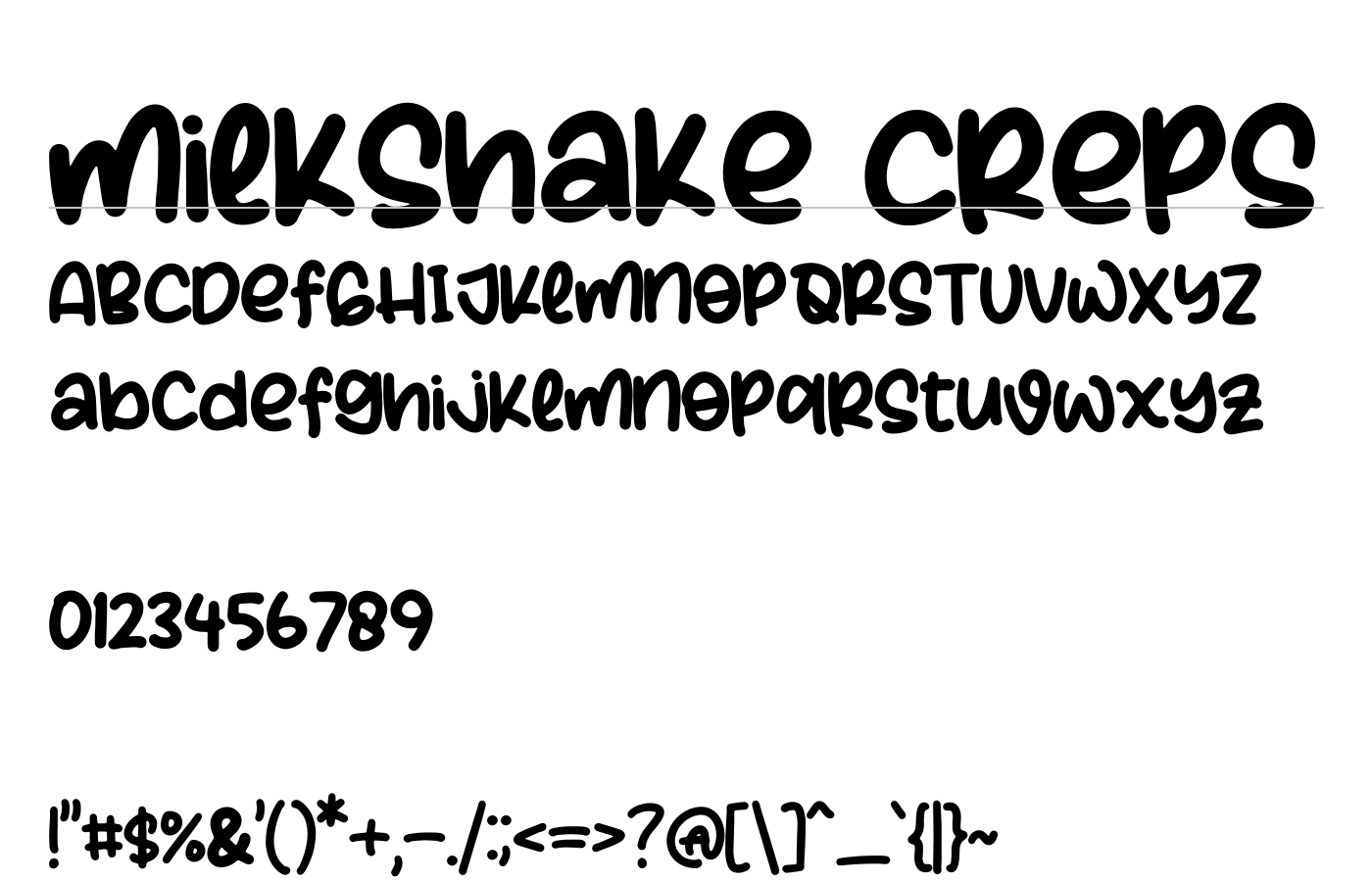 Milkshake Creps Font preview