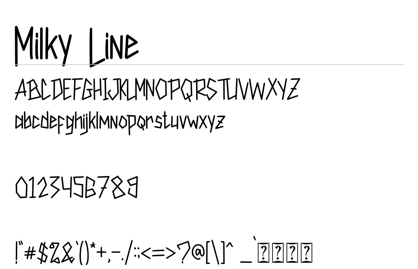 Milky Line Font preview