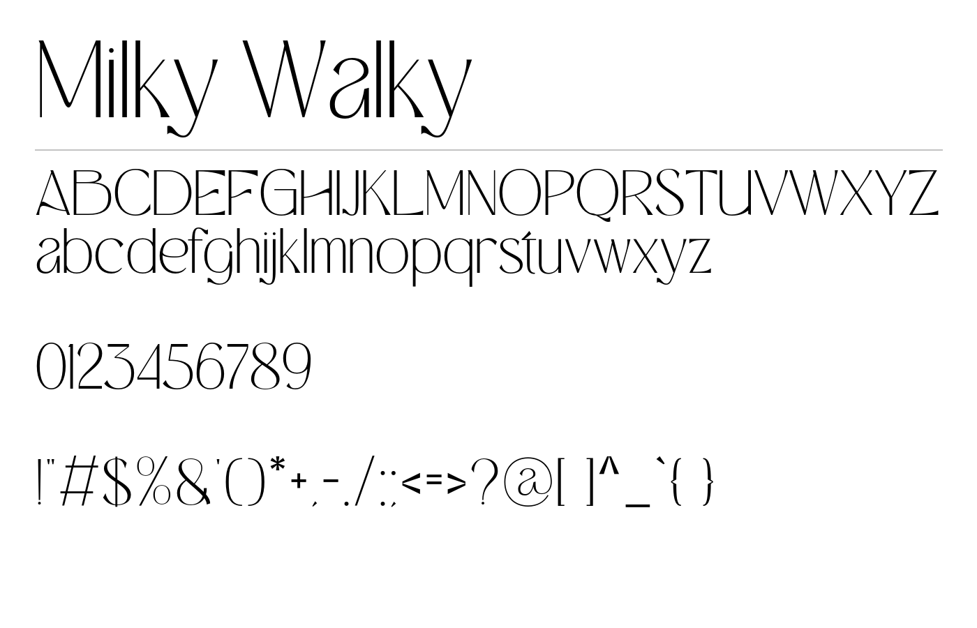 Milky Walky Font preview