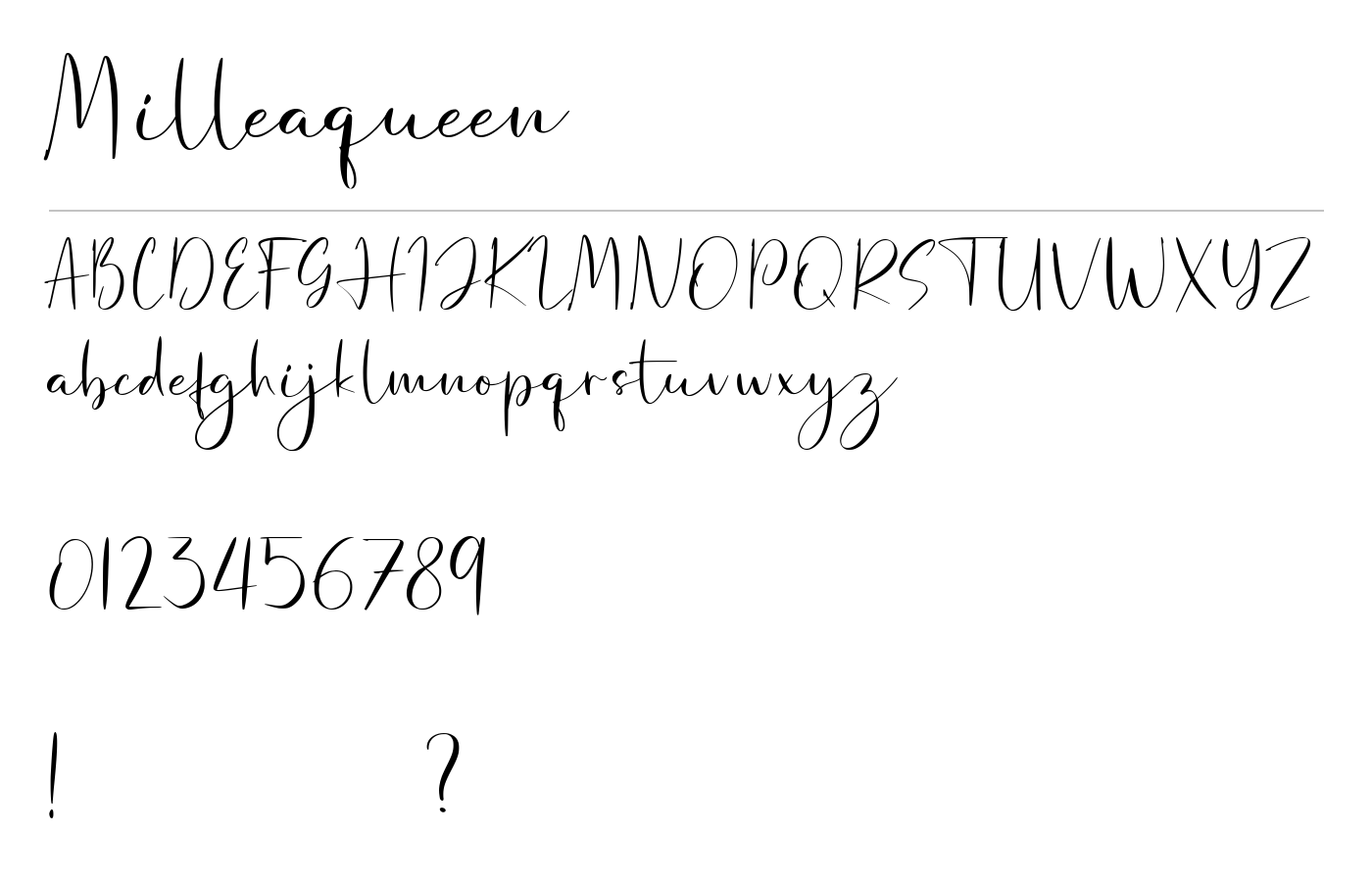 Milleaqueen Font preview