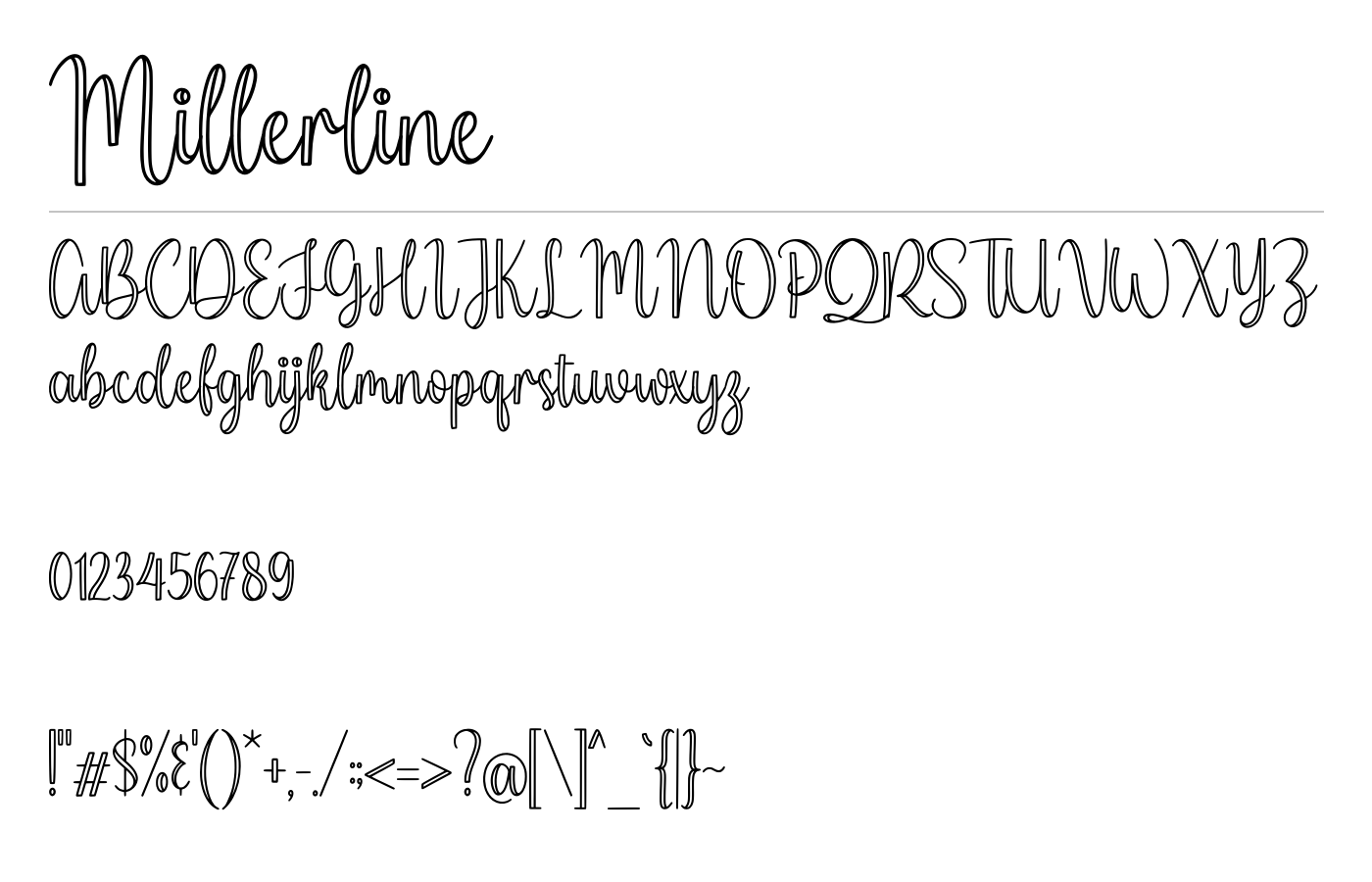 Millerline Font preview
