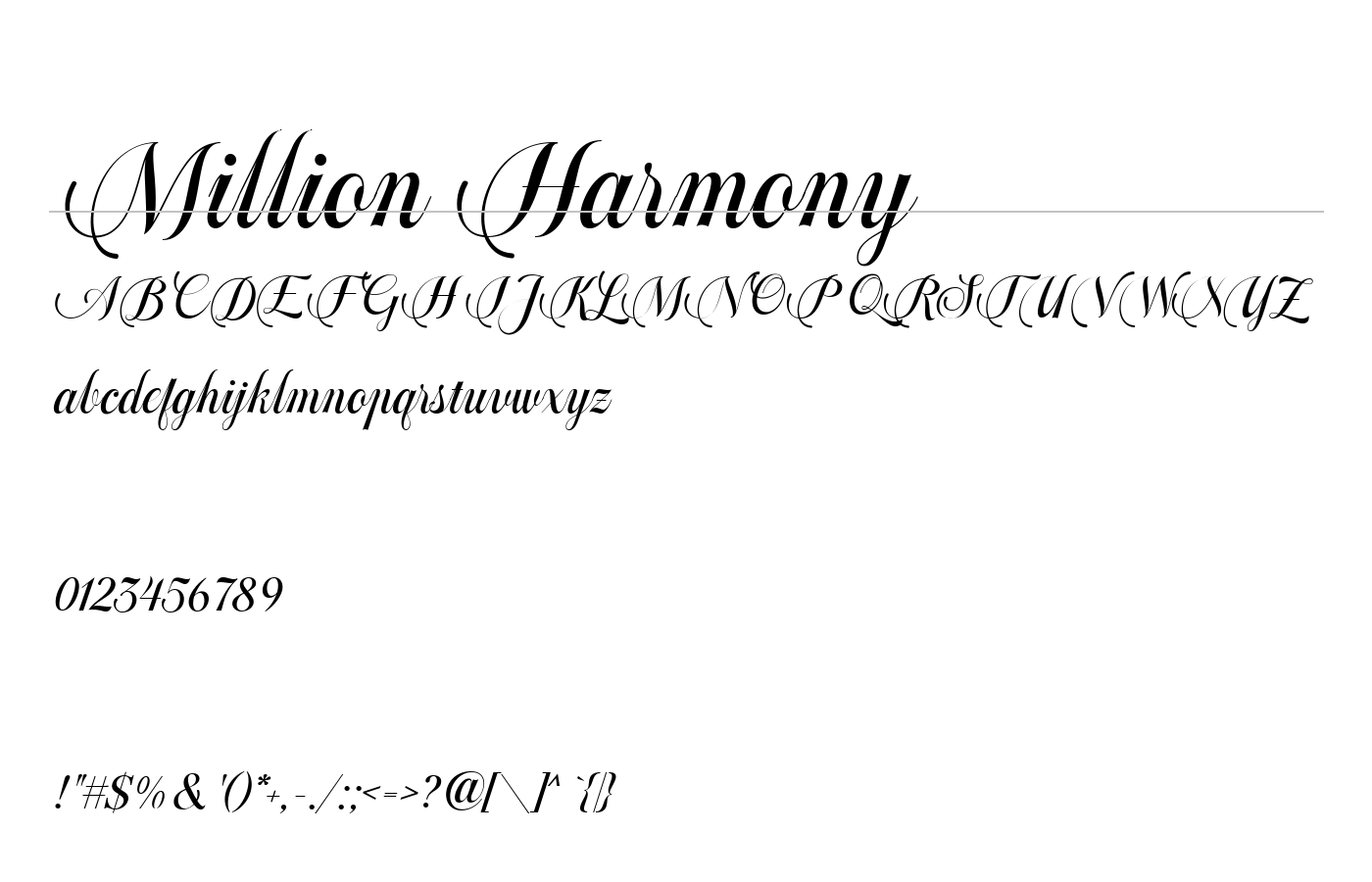 Million Harmony Font preview