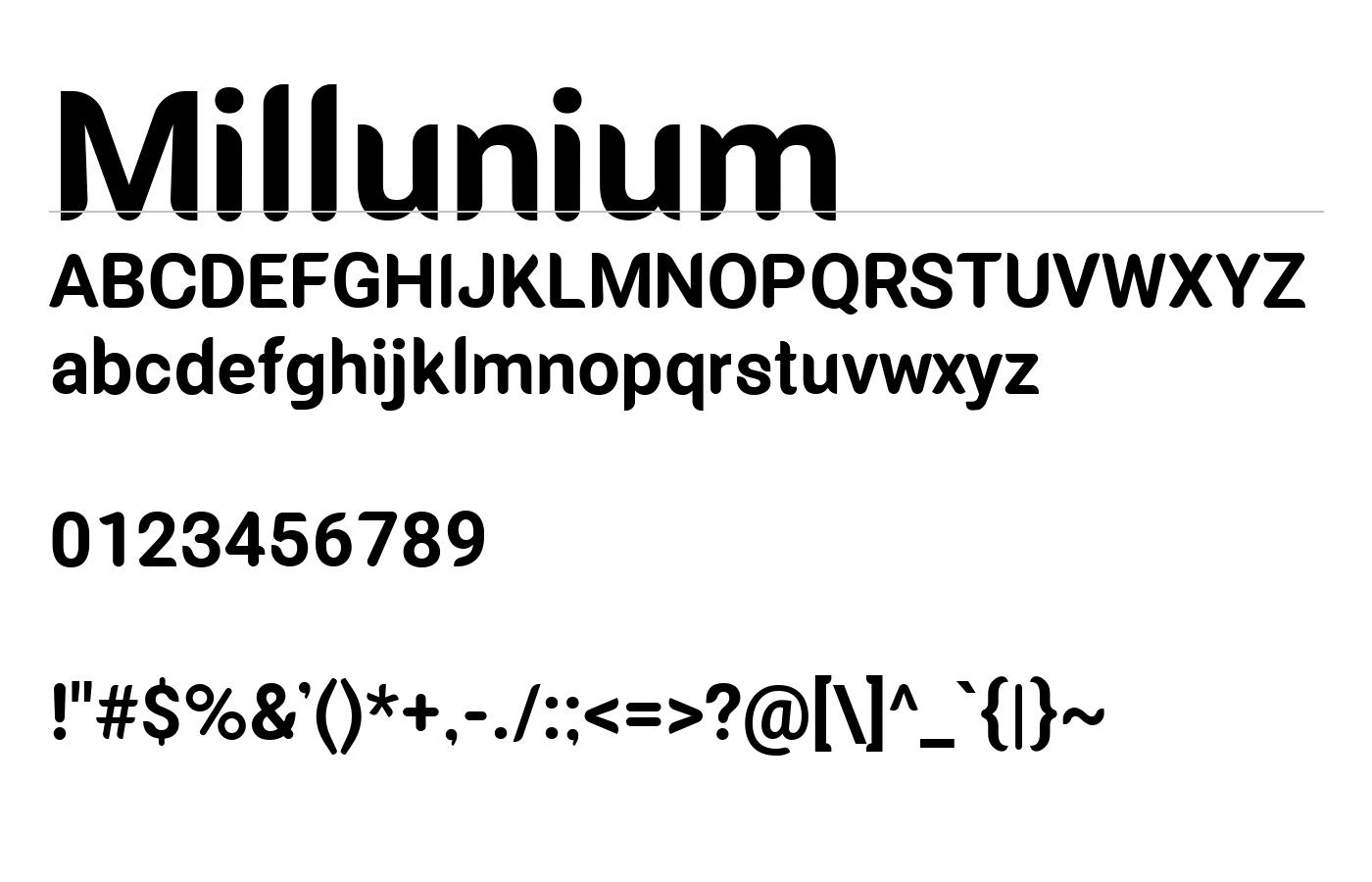 Millunium Font preview