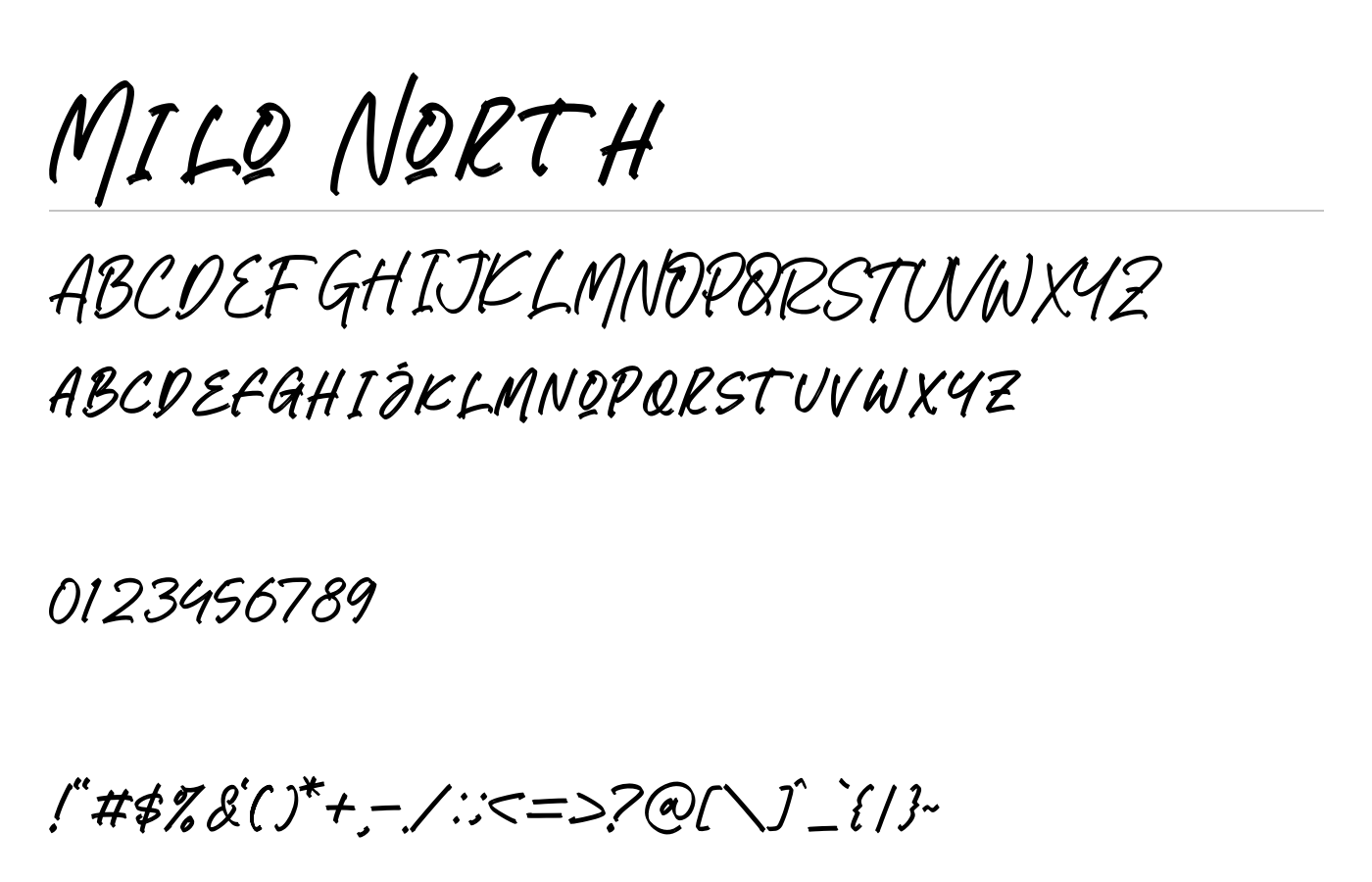 Milo North Font preview