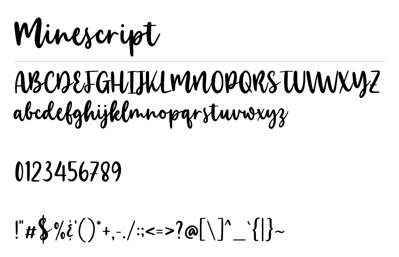 Minescript Font preview