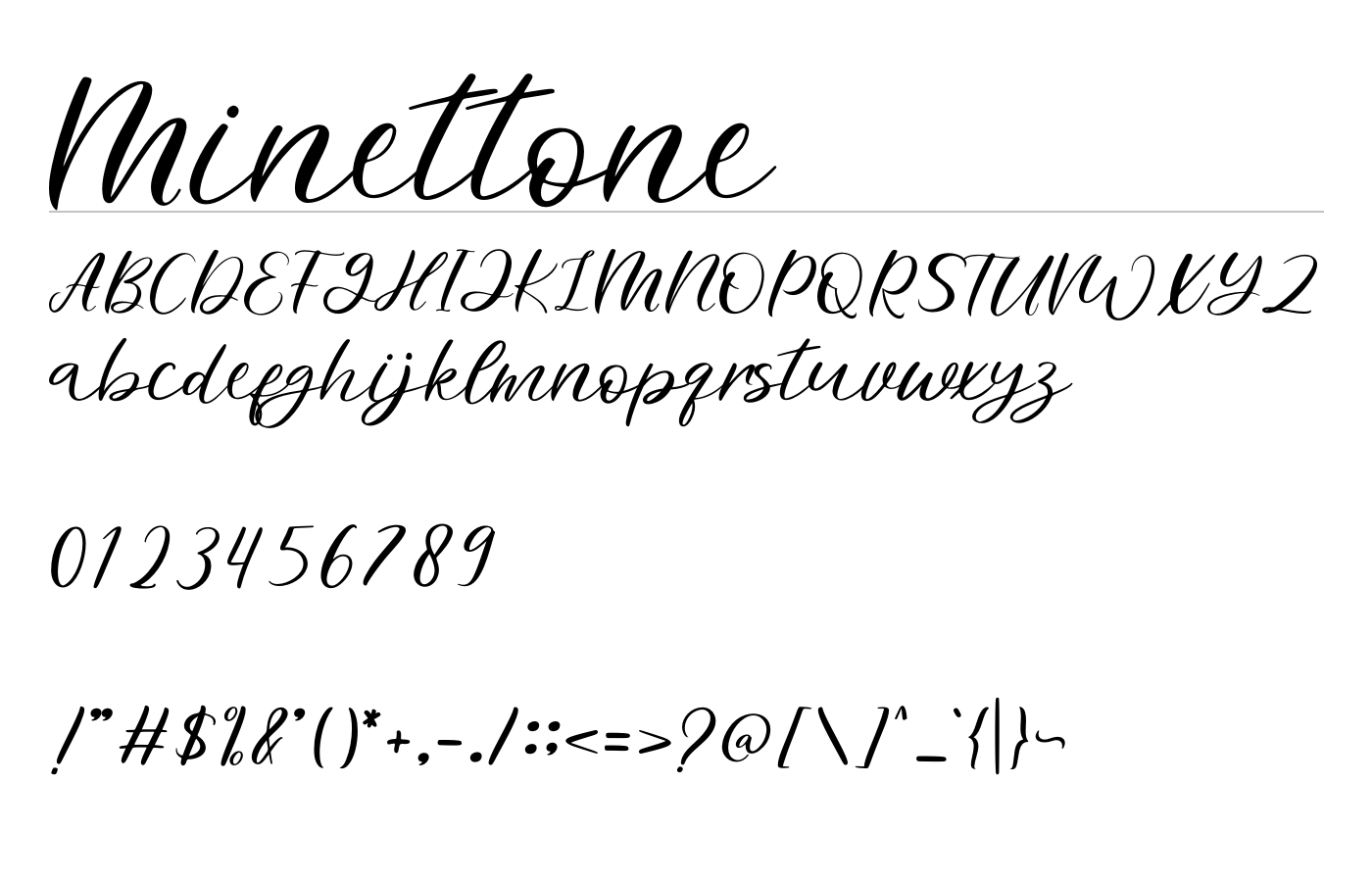 Minettone Font preview
