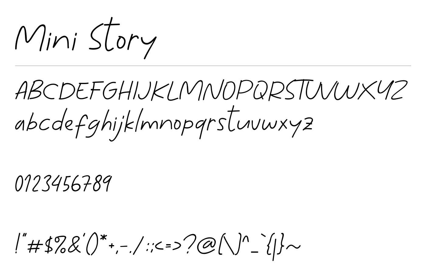 Mini Story Font preview