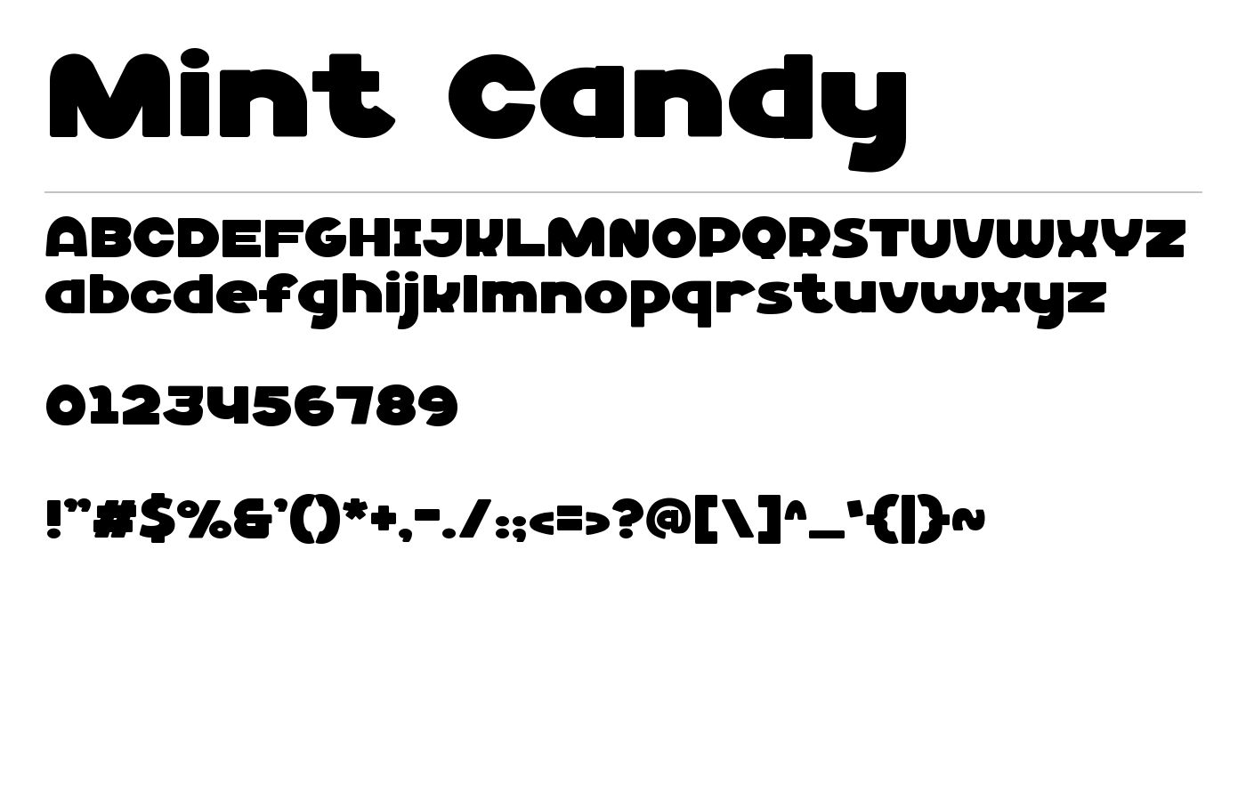 Mint Candy Font preview