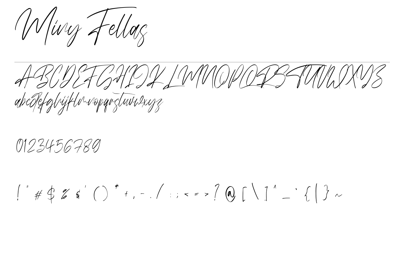Miny Fellas Font preview