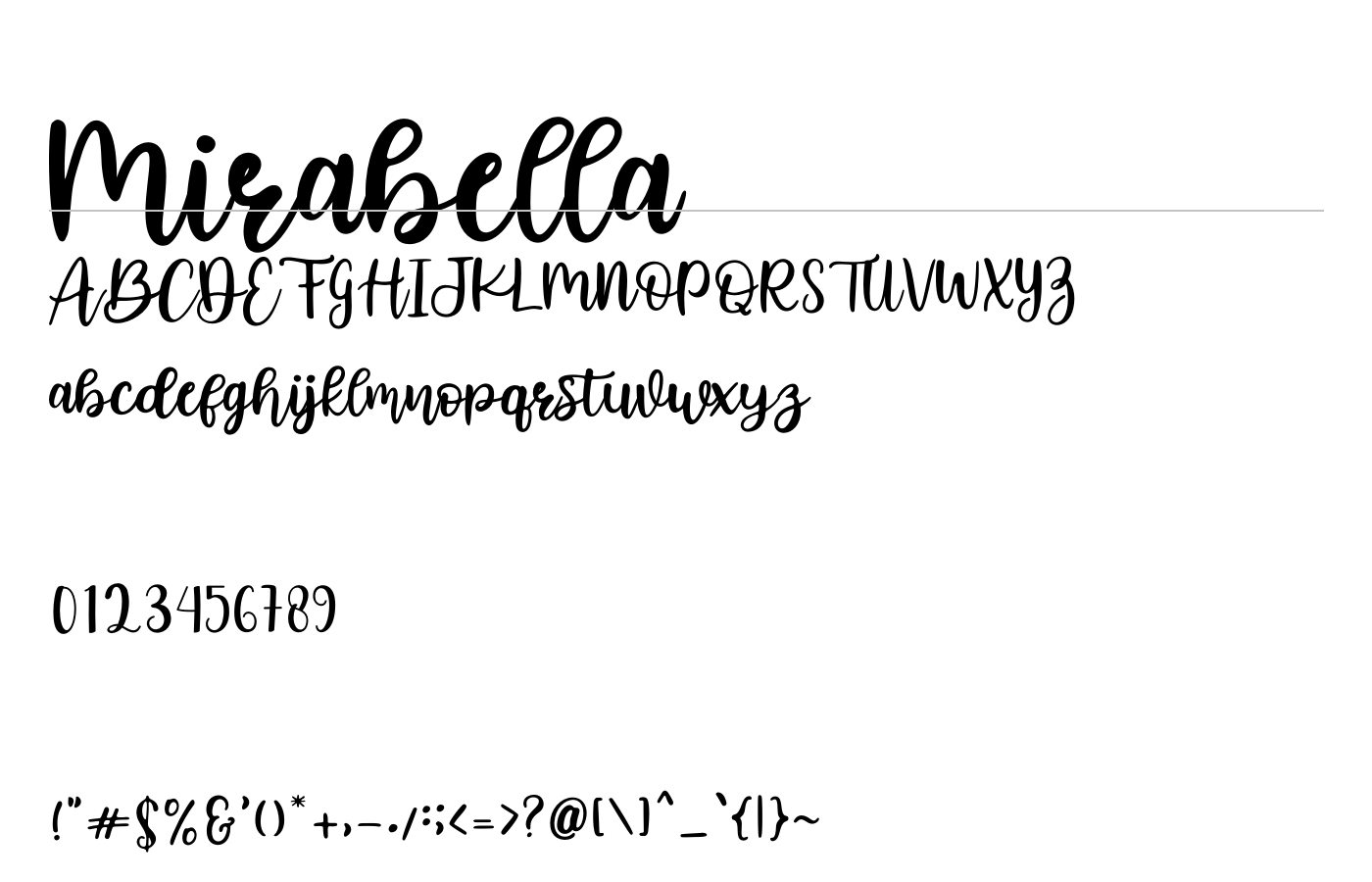 Mirabella Script Font preview