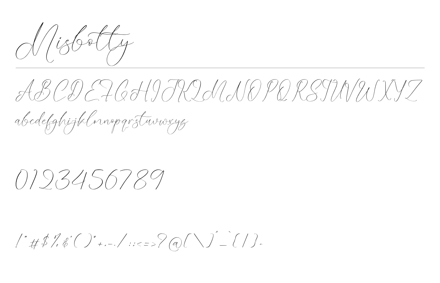 Misbotty Font preview