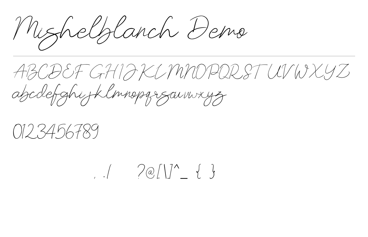 Mishelblanch Font preview