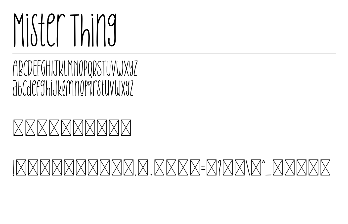 Mister Thing Font preview