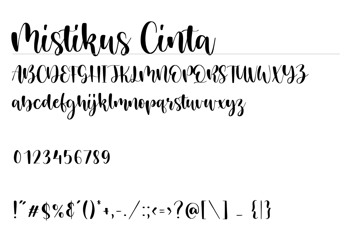 Mistikus Cinta Font preview