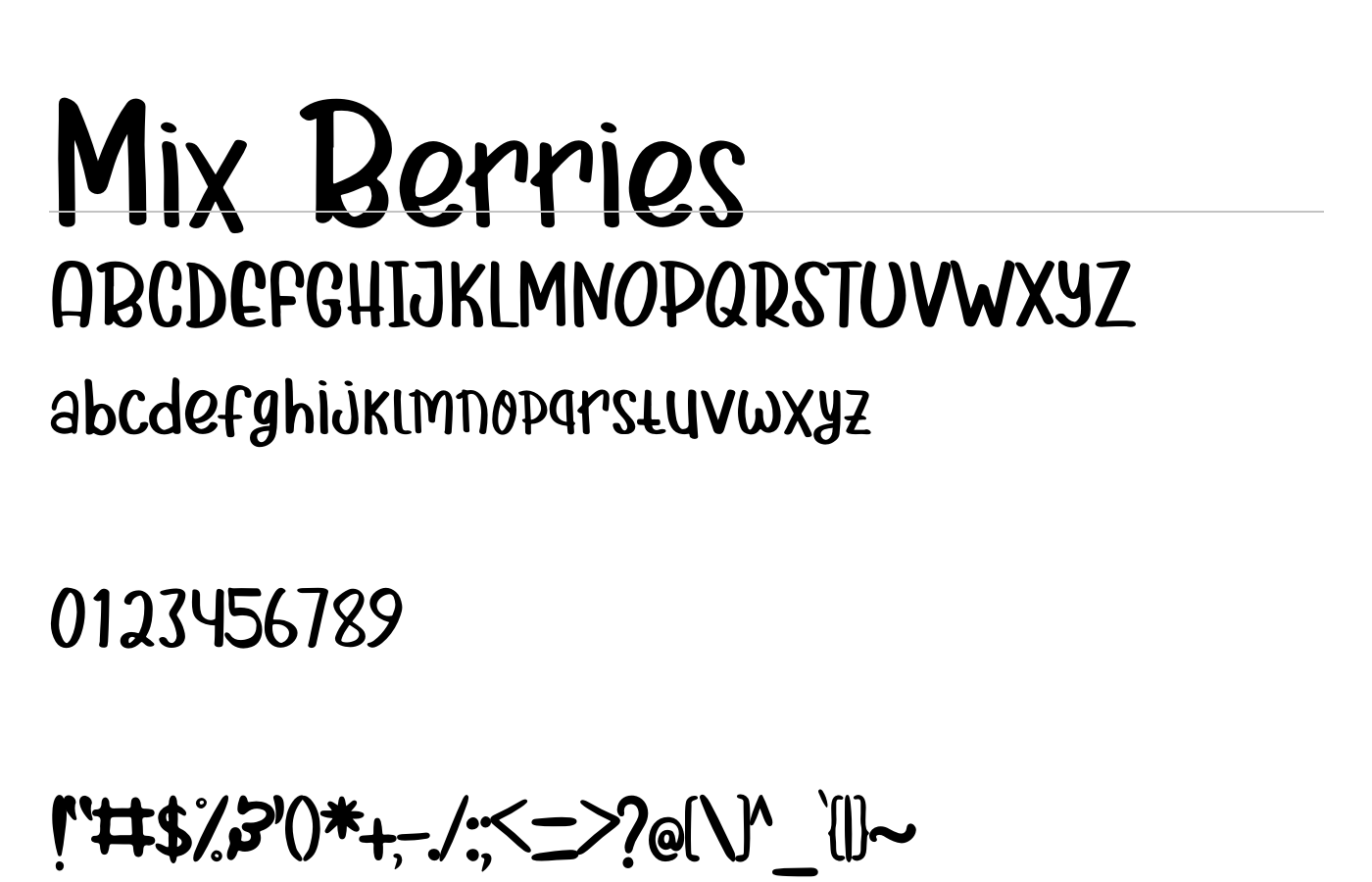 Mix Berries Font preview