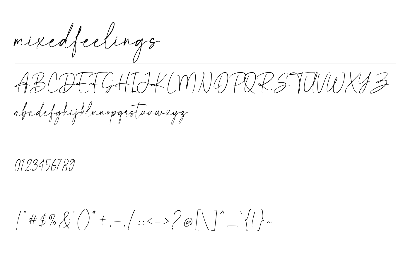 Mixed Feelings Font preview