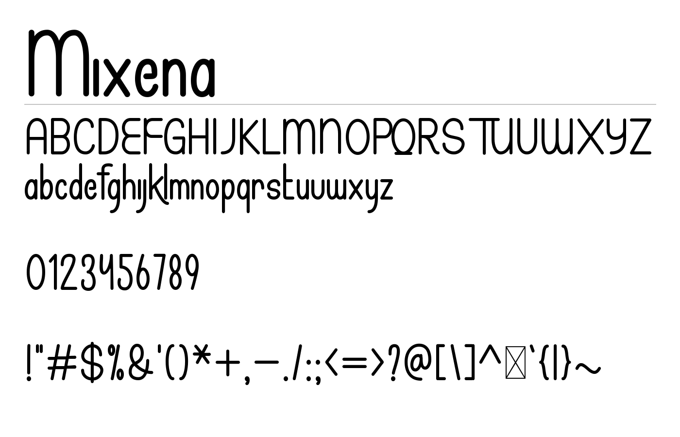 Mixena Font preview