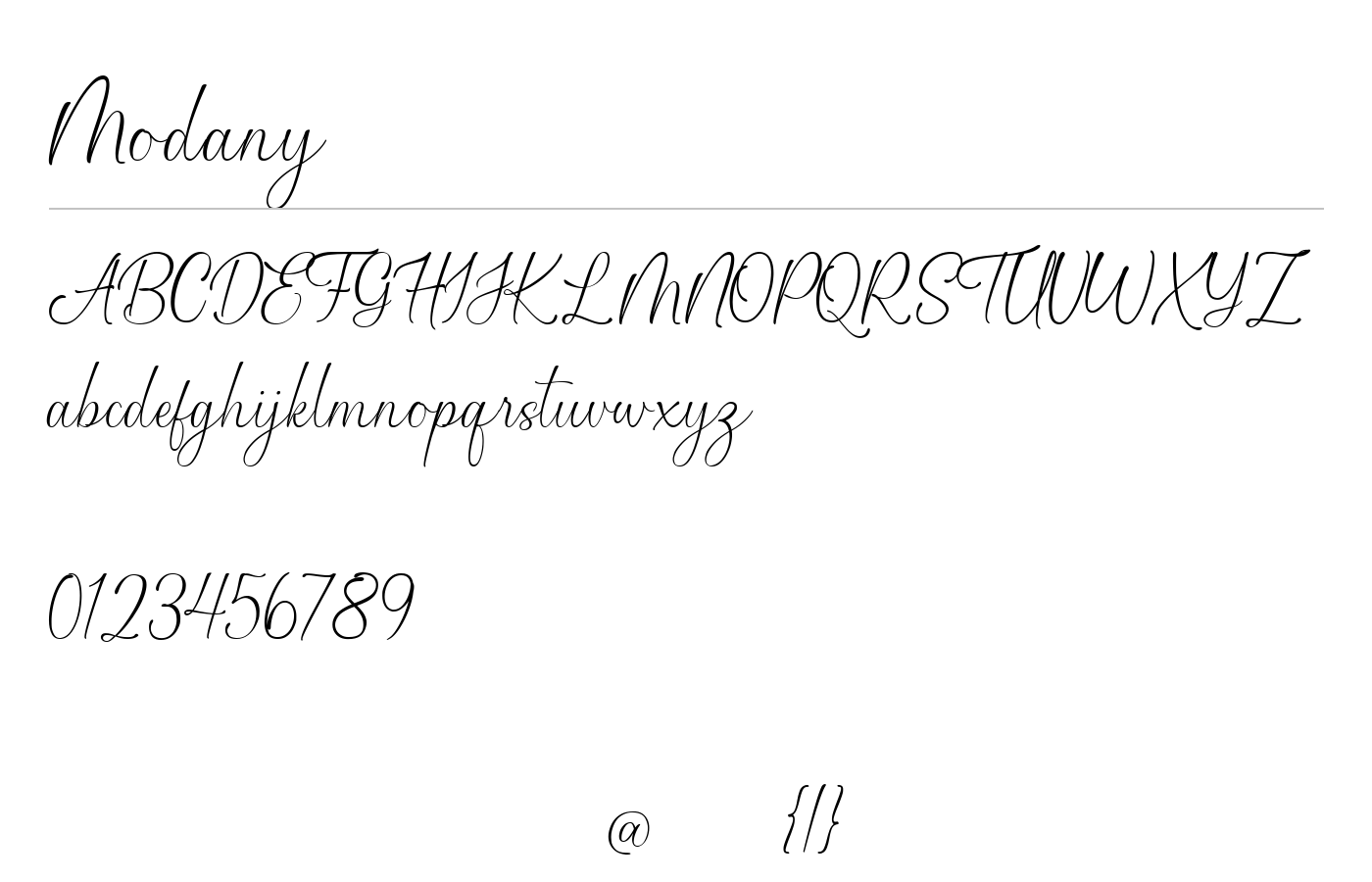 Modany Font preview