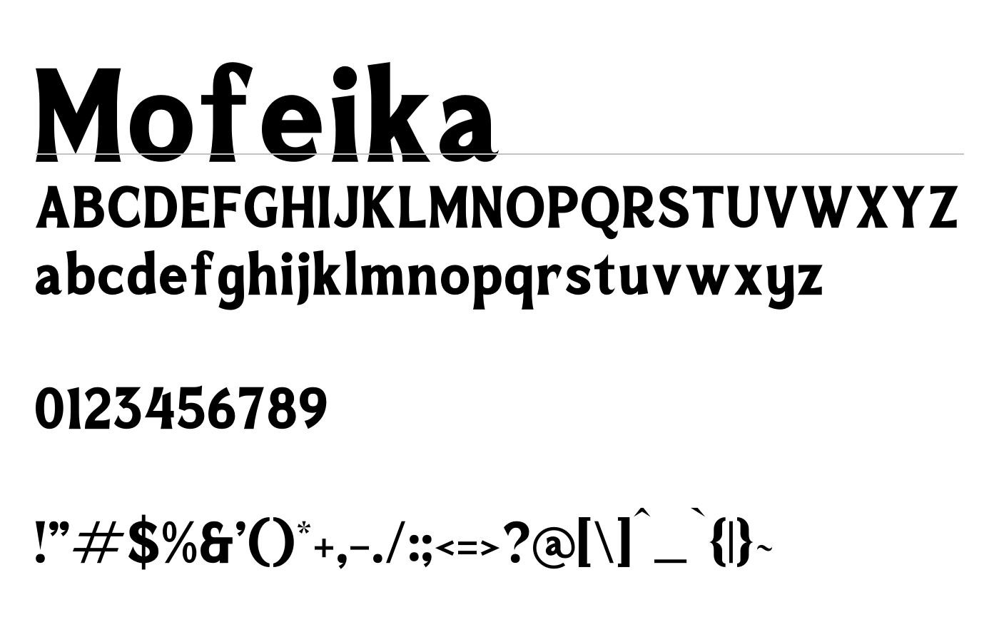 Mofeika Font preview