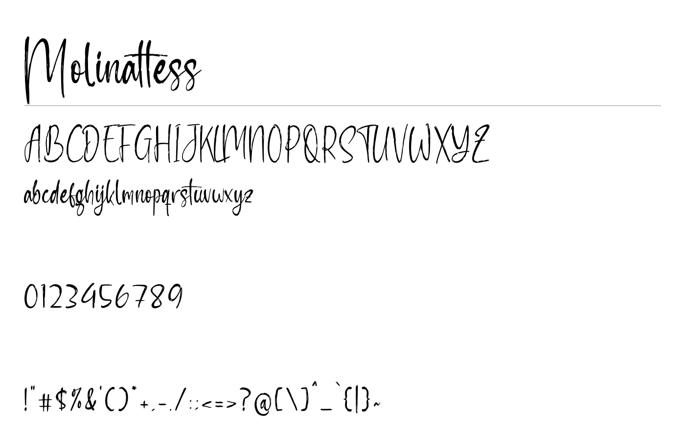 Molinattess Font preview