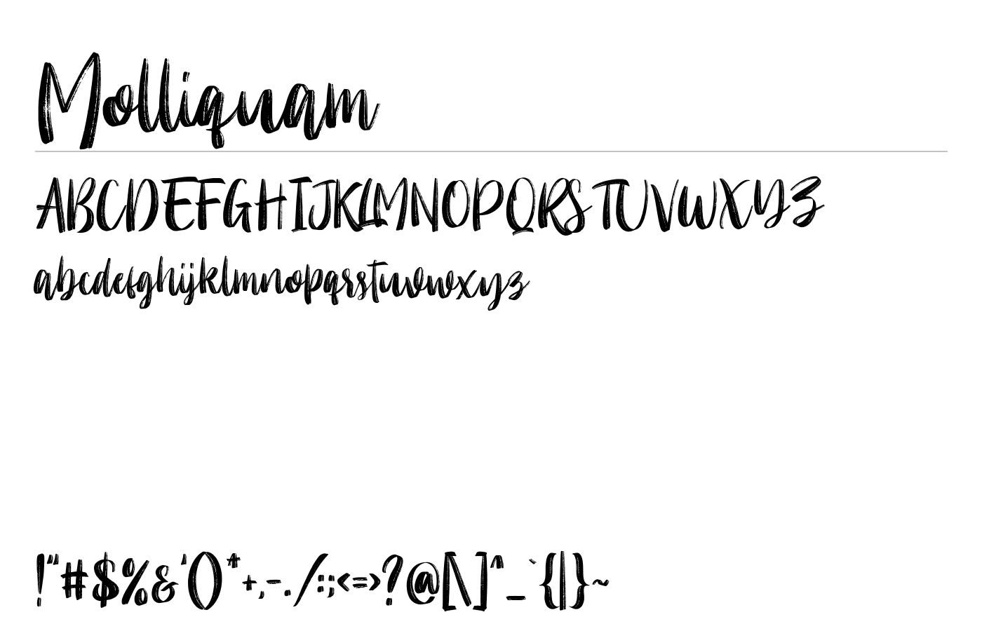 Molliquam Font preview