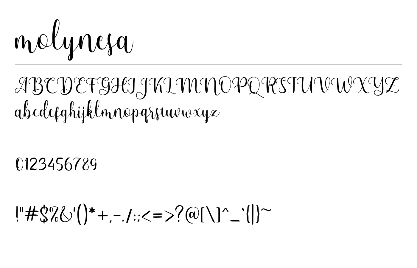 Molynesa Font preview