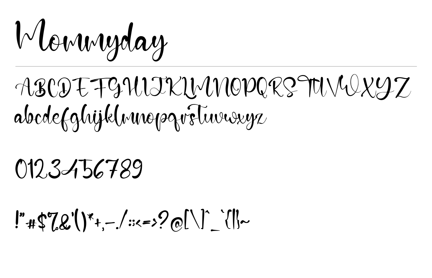 Mommyday Font preview