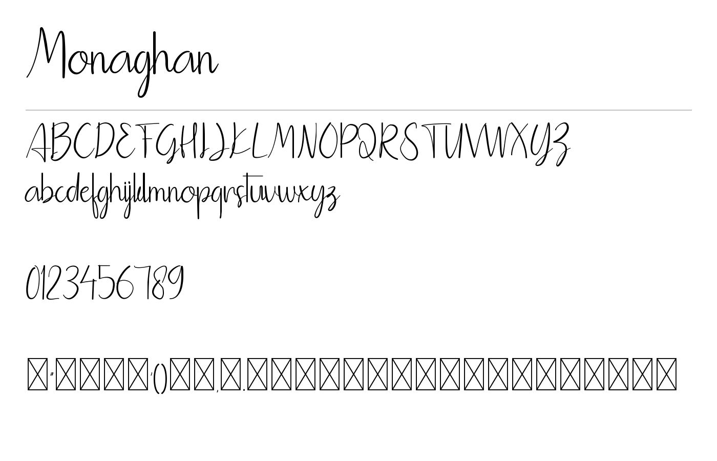 Monaghan Handlettering Font preview