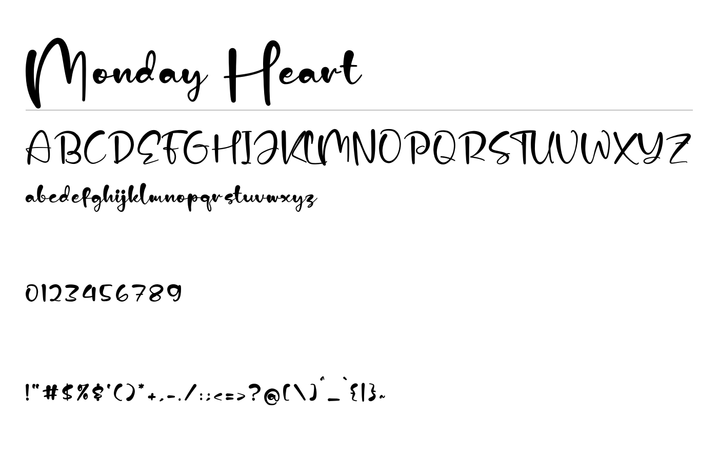 Monday Heart Font preview