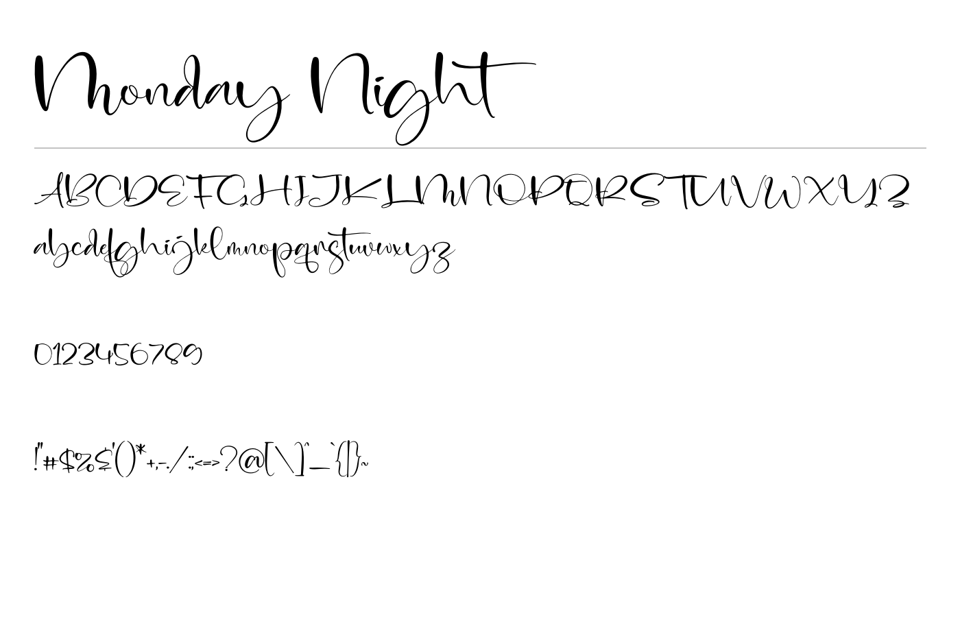 Monday Night Font preview