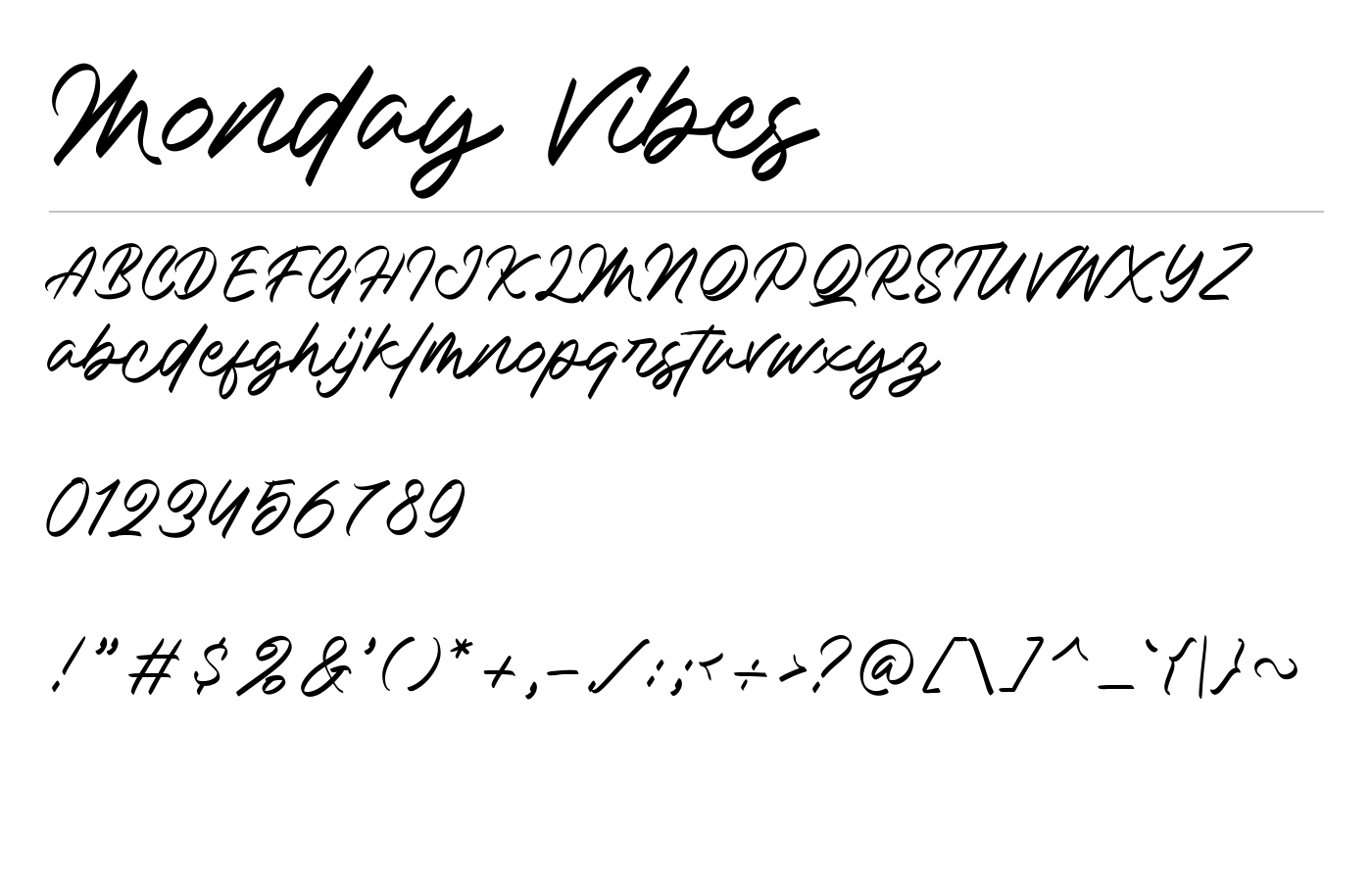 Monday Vibes Font preview