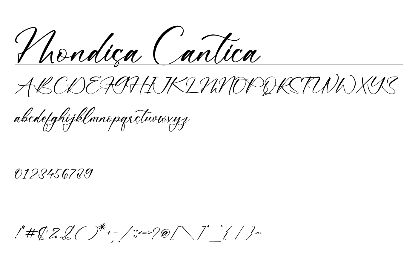 Mondisa Cantica Font preview