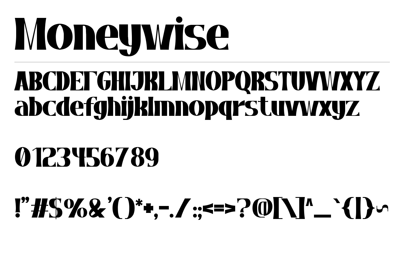 Moneywise Font preview