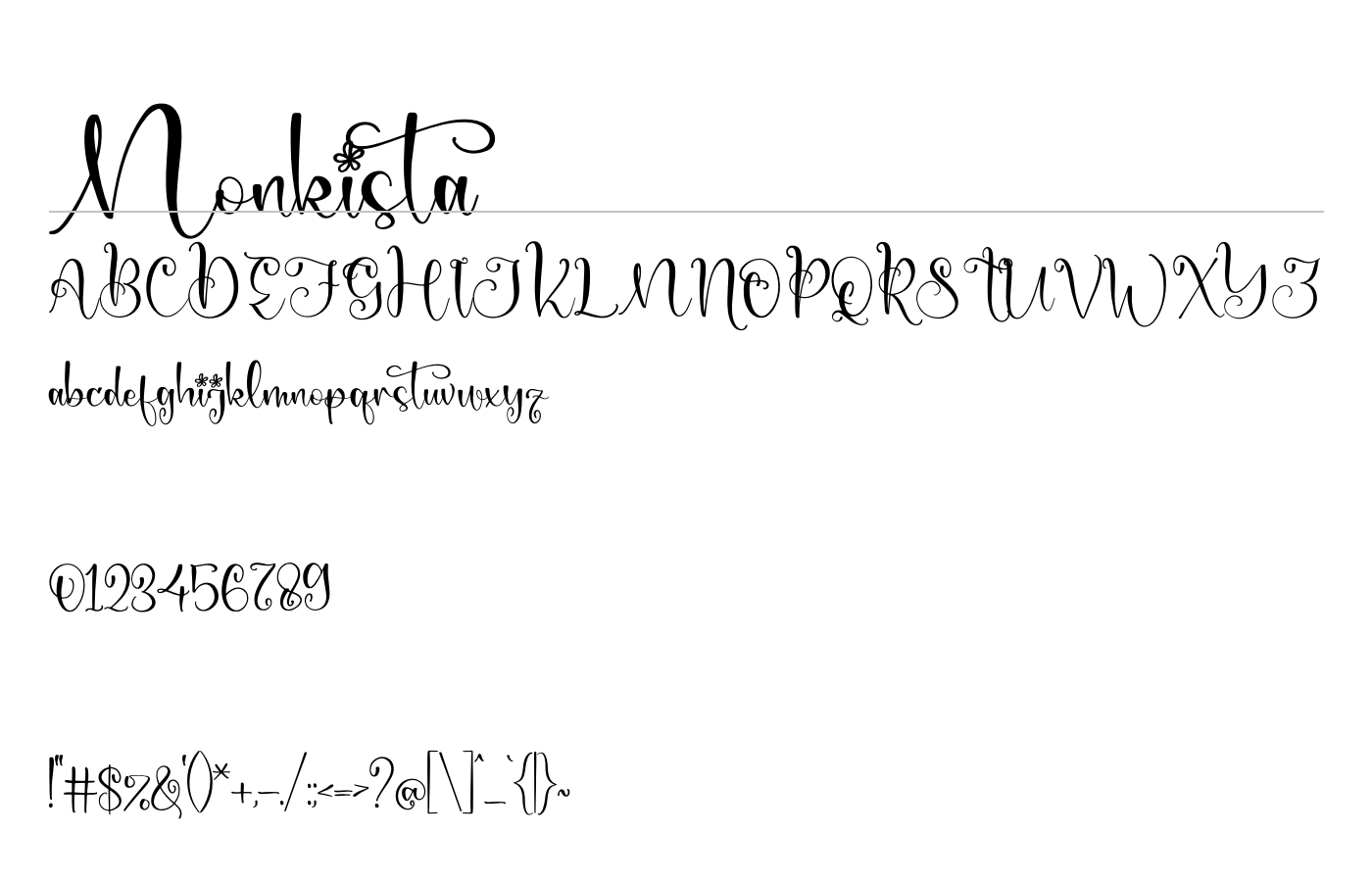 Monkista Font preview