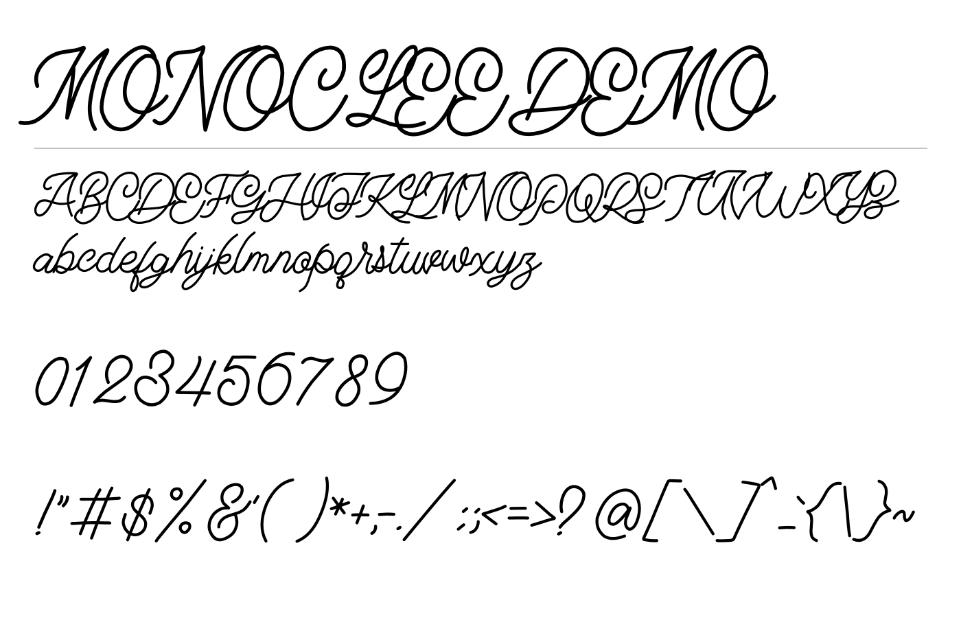 Monoclee Font preview