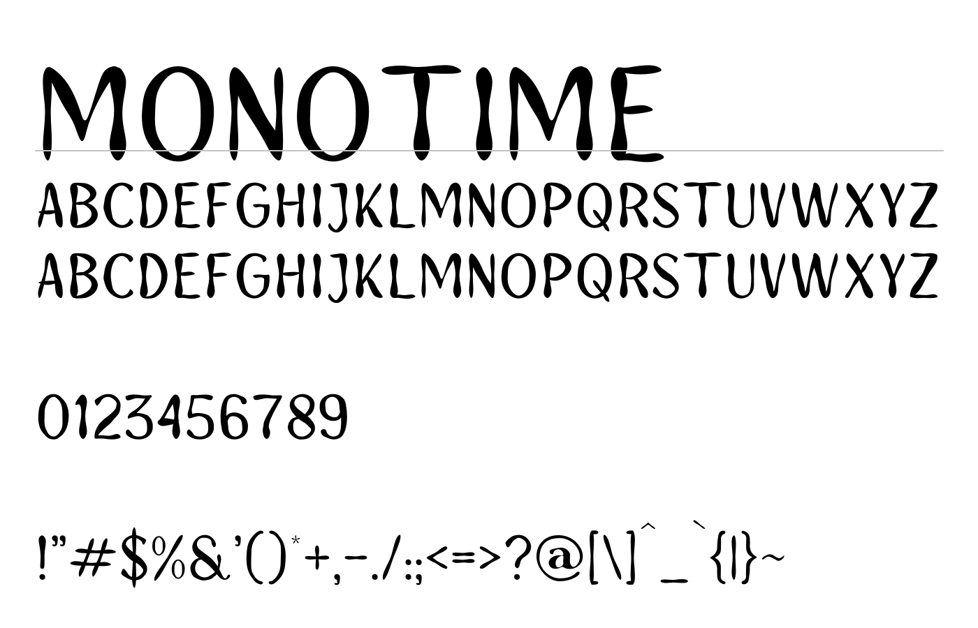 Monotime Font preview
